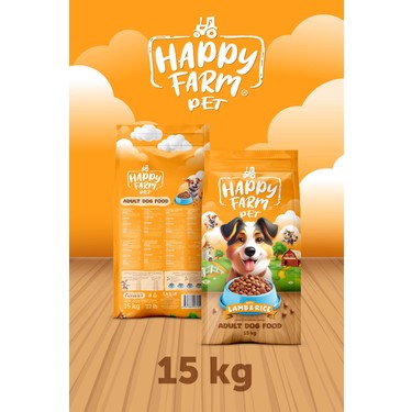 Happy Farm Yetişkin Köpek Maması Kuzu Etli 15 kg Tam ve Fiyatı