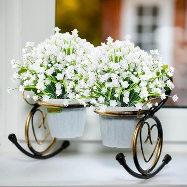 6lı Set Yapay Çiçek Sazlı Lotus Beyaz Renk 7 Dal Plastik Fiyatı