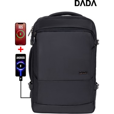 Dada USB Type-C Girişli Siyah Laptop Sırt ve Seyahat Çantası Fiyatı
