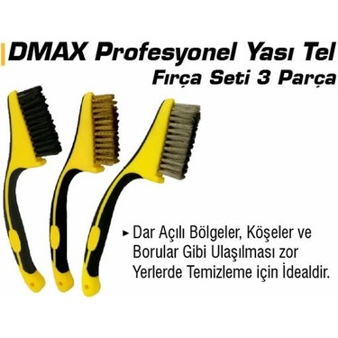 Dmax DMX4129 Profesyonel Yassı Tel Fırça Setı 3 Parça Fiyatı