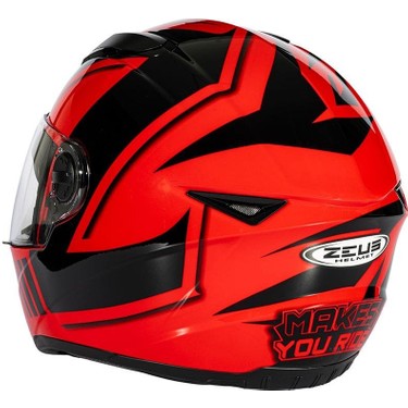 846レッド Zeus ZS-811A Al-34 Red Black Kapalı Kask Fiyatı