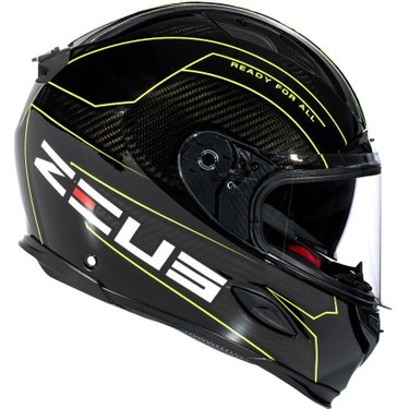 Zeus ZS-1800B Gloss Carbon AM8 Fluo Yellow Kapalı Kask Fiyatı