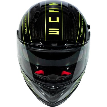 Zeus ZS-1800B Gloss Carbon AM8 Fluo Yellow Kapalı Kask Fiyatı