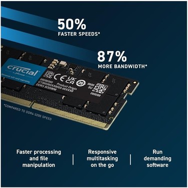 Crucial 32GB Ddr5 4800 Sodımm CL40 CT32G48C40S5 Notebook Ram Fiyatı