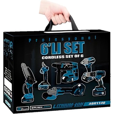 Akülü Süper 6lı Set Makina 88VF 5AH 125MM Avuç Taşlama, Sds Fiyatı