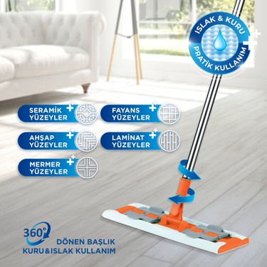 Macromax Famous+ Düz Mop Yer Temizlik Sistemi, Islak ve Kuru Fiyatı