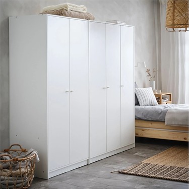 IKEA Kleppstad Gardırop Beyaz 79 x 176 cm Raflı 2 Kapaklı Fiyatı