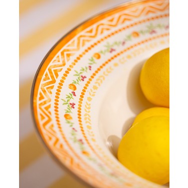 Madame Coco Rodez Ayaklı Meyve Kasesi - Turuncu - 30 cm Fiyatı