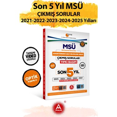 Son 5 Yıl Msü Çıkmış Sorular-Tıpkı Basım-Bire Bir Kitabı