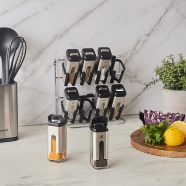 Karaca Shinex Inox 9 Parça Cam Baharat Seti 100 Ml Gümüş Fiyatı