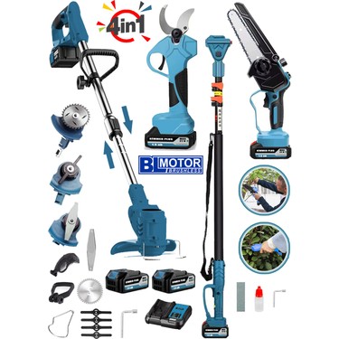 Eisenn 4 Lü Bahçe Set Kimmer Seri Akülü Tırpan + Bağ Makası Fiyatı