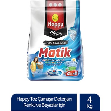 Happy Clean Toz Çamaşır Deterjanı Renkli ve Beyazlar Için 4 Fiyatı
