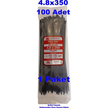 Pemsan Klips Kablo Bağı 4.8X350 Siyah (100LÜ Paket) Kablo Fiyatı