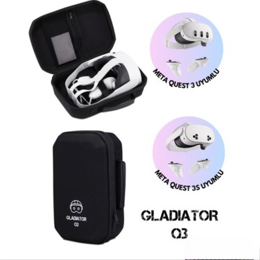 Gladiator Q3 Siyah Meta Quest 3 Çantası Quest 3 ve 3s Uyumlu Fiyatı