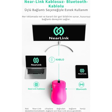 Nah-Z Ajazz AJ179 Nl Near-Link 3 Modlu 1000hz 26.000 Dpı 800 Mah Fiyatı