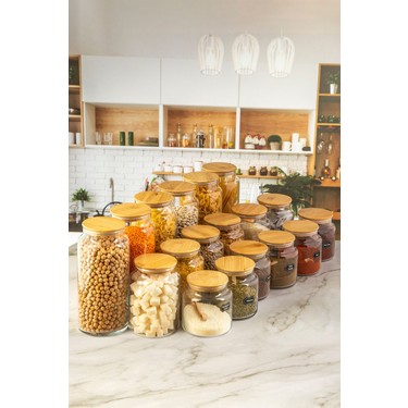 Vakumlu Ahşap Kapaklı 18 Parça Cam Kavanoz Seti 1300-800-500 Fiyatı