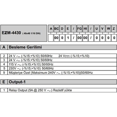 Emko EZM-9930.50001/0000/0000 ,96X96MM 220VAC 6-Hane Sayıcı Fiyatı