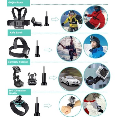 Trendfone Gopro Aksiyon Kameraları Için Aksesuar Seti Fiyatı, 4.6