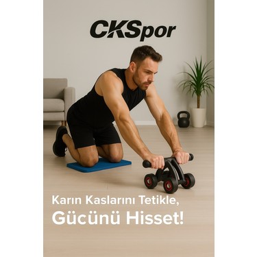 4 Tekerlekli Mekik Aleti Ab Wheel Diz Matı Hediyeli Karın Fiyatı