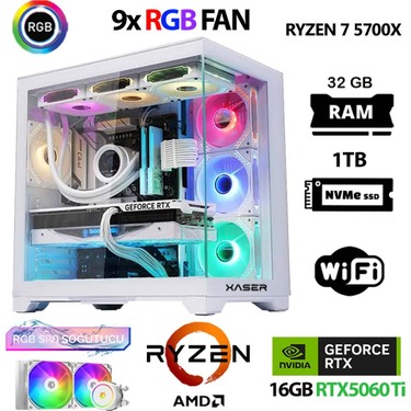 Xaser SOVAX60 Ryzen 7 5700X 32GB Ram 1tb M.2 Nvme SSD 16GB Fiyatı