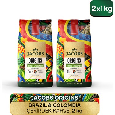 Jacobs Origins Brazil & Colombia Çekirdek Kahve 1 kg x 2 Fiyatı