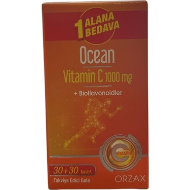 Ocean Vitamin C 1000 Mg 30+30 Tablet 1 Alana 1 Bedava Fiyatı