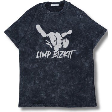 Unisex Limp Bizkit Baskılı Yıkamalı T-Shirt, Oversize Rock Fiyatı