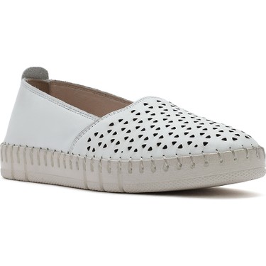 Derimod Kadın Beyaz Deri Comfort Loafer 25SFD500418 Fiyatı