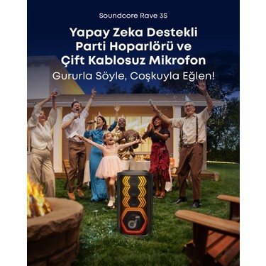Anker Soundcore Rave 3S 200W Yapay Zeka Destekli Karaoke Fiyatı