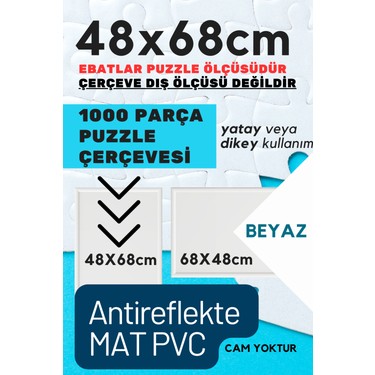Puzzle Çerçevesi - 48X68 cm 1000 Parça Renkli Siyah Fiyatı