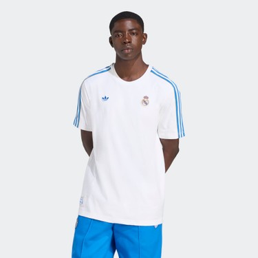 adidas Real Madrid Mサイズ シャツ adidas Real Madrid Terrace Icons Graphic Erkek Mavi Tişört