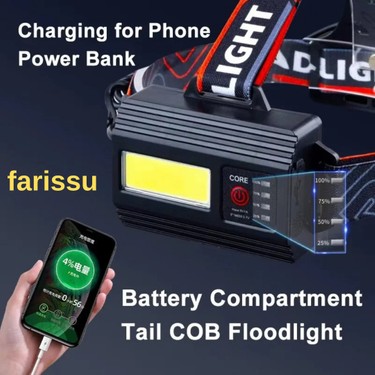 212 Farissu 30W Teleskopik Zoom Şarjlı Kafa Feneri - 3 Adet Fiyatı
