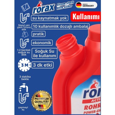 Rorax Power-Granül Dozajlı 10 Kullanımlık Güçlü Lavabo Açıcı Fiyatı