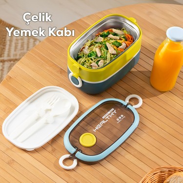 66729 Stainless Steel Vakumlu Lunch Box Iki Katlı Paslanmaz Fiyatı