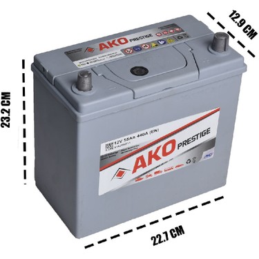 Ako Akü 55 Amper NS60 B - Düz 2025 ÜRETİM YILI Fiyatı