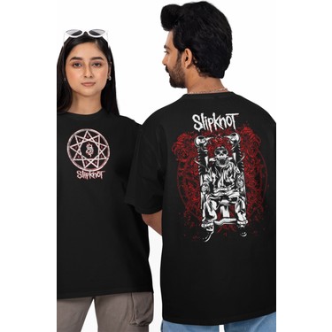 Fuddy Moda Slipknot Sırt Baskılı T-Shirt, Unisex Rock Metal Fiyatı