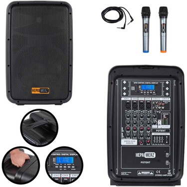 Hepa Merz Potent Kompakt Portatif Ses Sistemi Mixer Çift Fiyatı