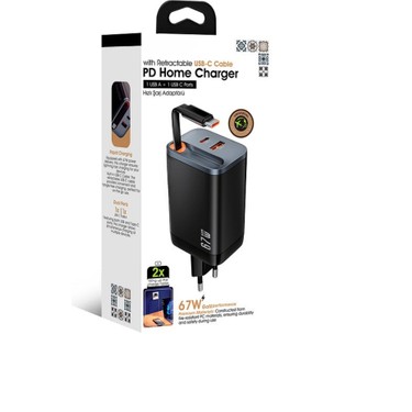 Zuidid 67W Gan Hızlı Şarj Adaptörü Dahili Type-C Kablo + Fiyatı
