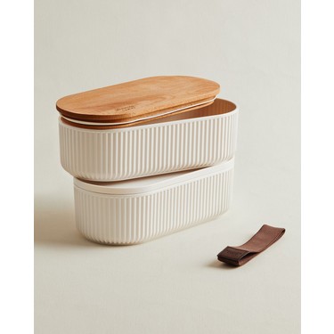 Madame Coco Magou 2'li Ahşap Kapaklı Lunch Box - 2x1000 ml Fiyatı