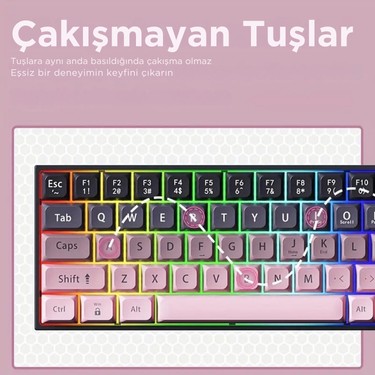 AK680 Pembe | Brown Switch 65% Kablolu Hotswap Mekanik Oyun Fiyatı