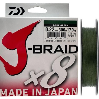 Daiwa J-Braid 8x Dark Green 300 mt 0.22 mm Ip Misina Fiyatı