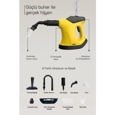 Sinbo SSC-6424 9in1 Çok Fonksiyonlu El Tipi Basınçlı Buharlı Fiyatı
