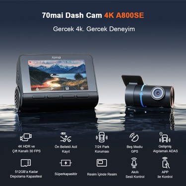 70MAI Araç Kamerası A800SE-1,4K Ultra Hd Çözünürlük,4k Ön ve Fiyatı