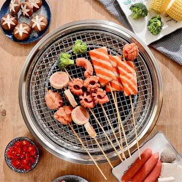 Qcuiil 13 Inç Kore Barbekü Izgarası Çok Işlevli Kömürlü Fiyatı