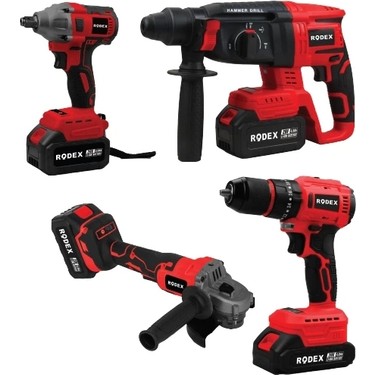 Rodex 4'lü Makine Seti 20V 3X4.0AH Li-Ion D.matkap 45NM Fiyatı