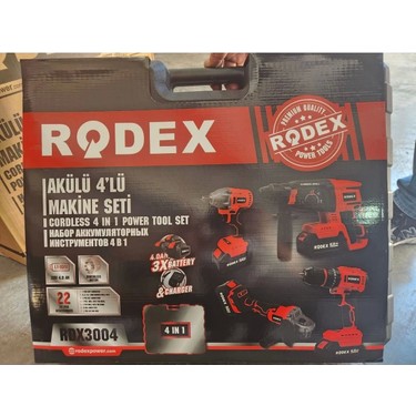 Rodex 4'lü Makine Seti 20V 3X4.0AH Li-Ion D.matkap 45NM Fiyatı