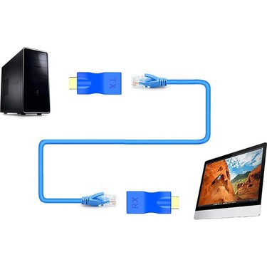 Technozi 4K Extender Uzatma Adaptörü Rj 45 Cat5 Cat6 30 Fiyatı