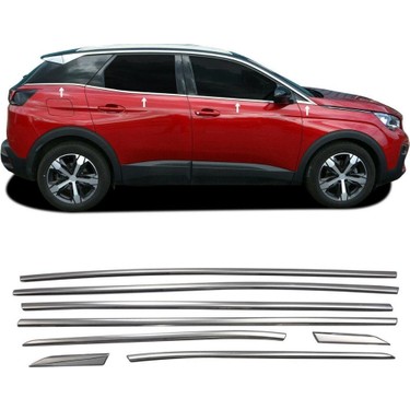 Peugeot 3008 Krom Cam Alt Çıtası 2016-2024 (8 Parça) Fiyatı