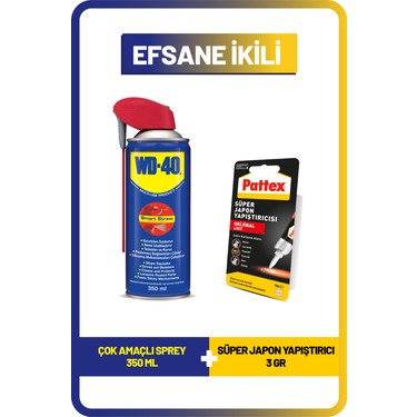 WD-40 Çok Amaçlı Sprey 350 ml + Pattex Süper Japon Fiyatı