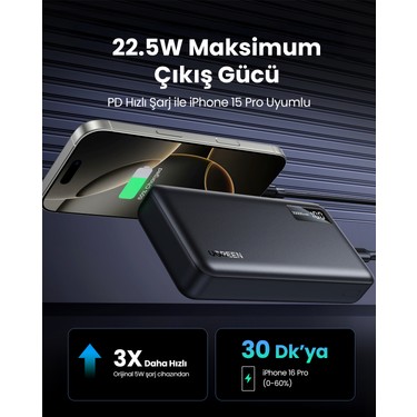 Ugreen 20.000 Mah Pd 3.0 Hızlı Şarj Powerbank 1xusb-C, Fiyatı